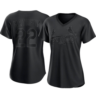 Authentic Mike Matheny Women's St. Louis Cardinals Pitch Fashion Jersey - Black