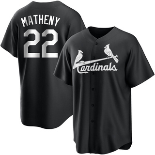 Replica Mike Matheny Men's St. Louis Cardinals Jersey - Black/White
