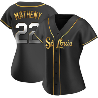 Replica Mike Matheny Women's St. Louis Cardinals Alternate Jersey - Black Golden