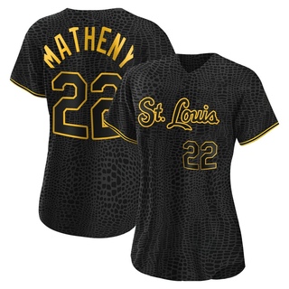 Replica Mike Matheny Women's St. Louis Cardinals Snake Skin City Jersey - Black