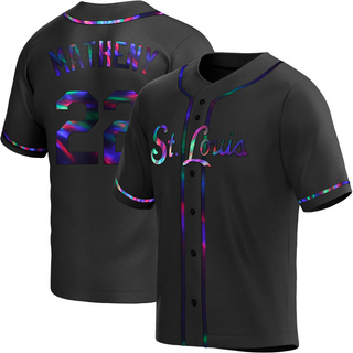 Replica Mike Matheny Youth St. Louis Cardinals Alternate Jersey - Black Holographic